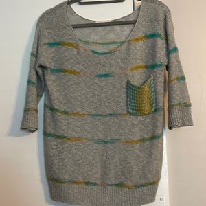Slouch pocket scoop neck sweater